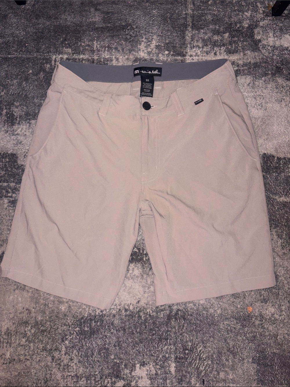 Travis Mathew Men’s Light Beige Flat Front Shorts